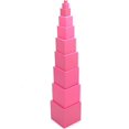 thumbnail image 1 of Pink Tower | Wooden Pink Tower Stacking Blocks | Stacking Toy Preschool Game Children Math Teaching Tool Children Board DIY Birthday Gift for Kids, 1 of 1