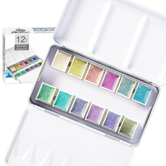 Set de pintura PHOENIX Iridescent, 12 medias bandejas portátiles
