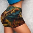 thumbnail image 4 of Lsque Starry Night Guitar Turtle Pattern High Waisted Biker Shorts for Women-Tummy Control Fitness Athletic Workout Running Yoga Gym Shorts,Moisture-Wicking-Small, 4 of 9