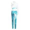thumbnail image 4 of vastwit Kids Girls 2 Piece Sports Outfit Long Sleeve Crop Top and Leggings Workout Set for Dance Gymnastics Yoga Light Blue 14, 4 of 5