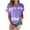 Purple, variant on VANLOFE Casual Shirts Mint Green Women Shirts Gift for Gradution Women's Fashion Printed Short Sleeve T-shirt Blouse Round Neck Casual Tops