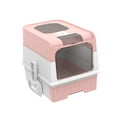 thumbnail image 4 of Hooded Cat Litter Boxes Easy Access Large Spacious Removable Pet Accessories for pink, 4 of 9