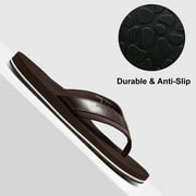 Harvest Land Comfortable Flip Flops for Men Arch Support Thong Sandals Non Slip Summer Beach Slippers Shoes Dark Brown Size 12 Males