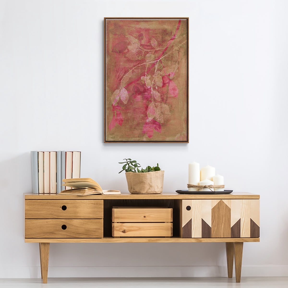 Branching Out IV Framed Premium Gallery Wrapped Canvas - Ready to Hang - 25 x 37 - Walnut Floating Frame
