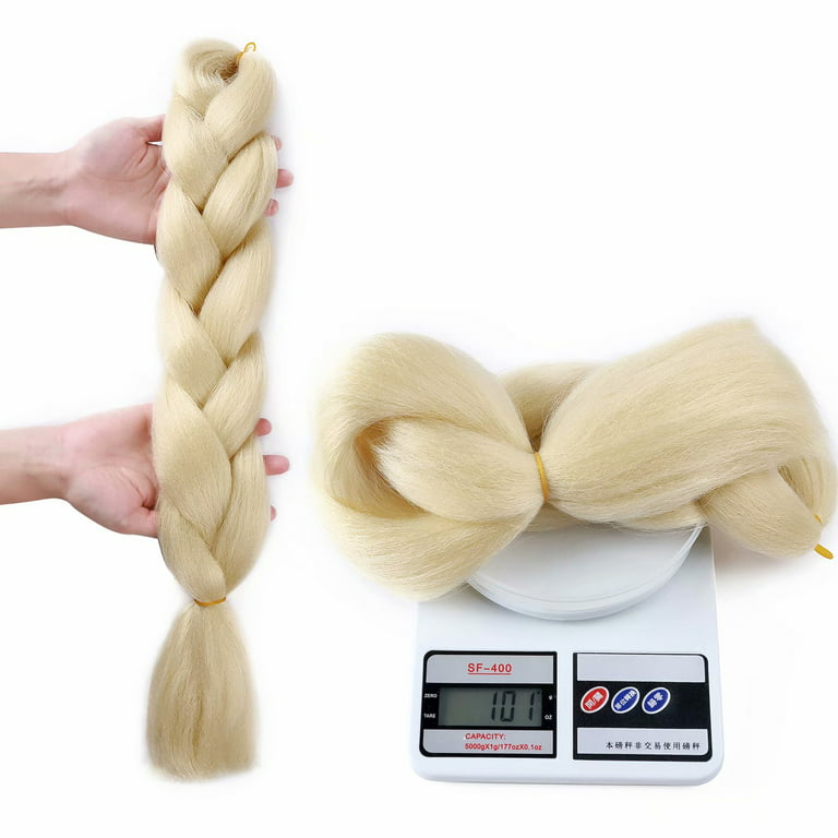 Benehair Jumbo Braiding Hair Synthetic Salon Crochet Braids Ombre for Twist  Hair Extensions 24/300g 3 Packs Bleach Blonde