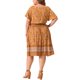 thumbnail image 3 of GRACE & GRANDEUR Vestidos de Verano Midi Boho de Manga Corta con Escote en V para Mujeres Talla Grande 1X Naranja, 3 of 6