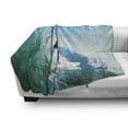 thumbnail image 3 of Ride the Wave Soft Flannel Fleece Throw Blanket, Surfer Inside Ocean Wave Adventure Adrenalin Energy Sea Sports Picture, Cozy Plush for Indoor and Outdoor Use, 50" x 70", Sky Blue White, by Ambesonne, 3 of 6