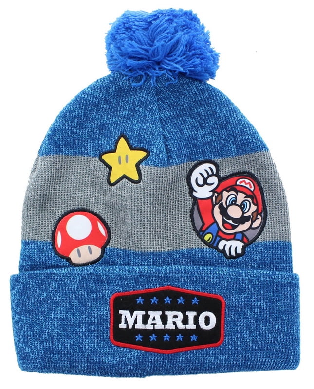 Bioworld Super Mario Youth Knit Beanie with Patches