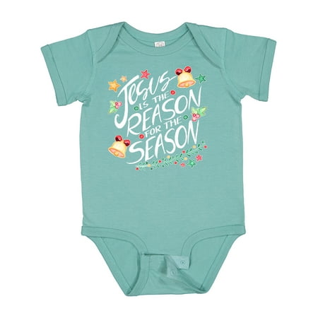 

Inktastic Jesus is the Reason for the Season Christmas Bells and Stars Gift Baby Boy or Baby Girl Bodysuit