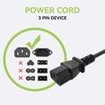 thumbnail image 4 of XMHEIRD 6ft UL AC Power Cord Cable Compatible With 24-inch VP2458 VP2468 Computer Monitor, 4 of 6
