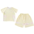 thumbnail image 5 of SGFCWSX Girls Summer Outfits Quick Dry Mesh Short Sleeve Top Elastic Waist Shorts Tennis 2 Piece Athletic Set for Kids Yellow Size 12, 5 of 7