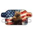 thumbnail image 6 of FORUDESIGNS Bear Beer American Flag Print Windshield Snow Cover for Cars Auto Waterproof Windscreen Covers Car Frost Removal Wiper Protector Front Window Automotive Covers Fits Trucks, Vans, SUVs, 6 of 6