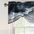 thumbnail image 5 of Blue Gold Tie Up Valances Curtain, Adjustable Kitchen Ombre Sea Wave Beach Abstract Ocean Scenery Valances for Windows Decor, Rod Pocket Short Curtains Set for Bedroom/Bathroom, 60"x18", 5 of 9