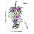 thumbnail image 3 of Corona de primavera para colgar en la puerta, flores moradas, adornos al revés, suministros de decoración para el frente del hogar, mini corona de algodón, broche de corona, coronas de otoño para, 3 of 6