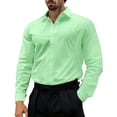 thumbnail image 2 of JTieacloth Dress Shirt Classic Fit Business Casual Formal Wear Comfortable Stretch Fabric Dress Shirts Green, 2 of 5
