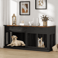 thumbnail image 3 of QUNTTINA 70.86'' Large Wooden Dog Cage, Safe & Comfortable 2-Door for 2 Dogs, 3 of 10