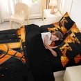 thumbnail image 4 of Castle Fairy Orange Basketball Initial K Twin Bedding 7-Piece, Abstract Watercolor Splash Bedding Comforter Set, Black Orange,Black Reversible, 4 of 7