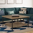 thumbnail image 2 of Skyler SOLID MANGO WOOD and Metal 34 inch Wide Square Industrial Coffee Table in Beach Brown, 2 of 9