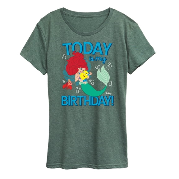 Disney - Today Is My Birthday Ariel - Women's Short Sleeve Graphic T-Shirt