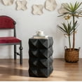 thumbnail image 3 of 23.62"Height Three-dimensional Embossed Pattern Design Retro Side Table Retro Furniture Black, 3 of 14