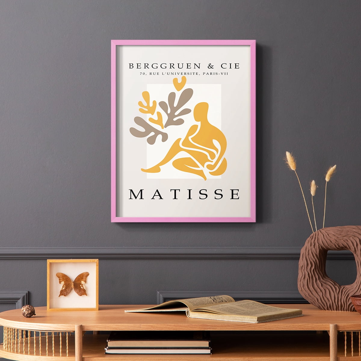Matisse CCCXXXV in Pink Solid Wood 16 x 20 Framed Print