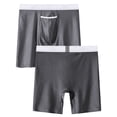 thumbnail image 2 of TANBOM Men's Extended Length Nylon Boxer Briefs Comfortable Breathable Bulge Enhancing Pouch Dark Grey M, 2 of 6
