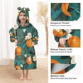 thumbnail image 3 of FORMRS Wearable Blanket Hoodie with Sleeves for Kids Cozy Flannel Sweatshirt, Orange Leaves, 3 of 7