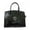 green, variant on Genuine Cowhide Leather Women Satchel Bag,Crocodile Grain Flip Handbag,Adjustable Strap Shoulder Purse