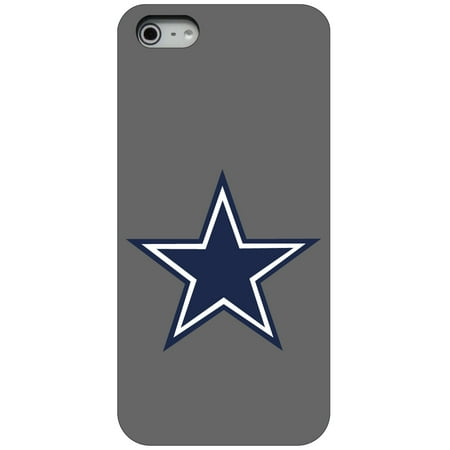 CUSTOM Black Hard Plastic Snap-On Case for Apple iPhone 5 / 5S / SE - Dallas Star Grey