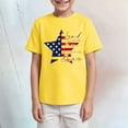thumbnail image 2 of Gubotare Toddler Boy American Flag Shirt Toddler Baby Boys Tops Cartoon Dinosaur Print Tees Kids Cotton Clothes Summer Short Sleeves T-Shirts (Yellow,Size 7-8 Years), 2 of 4