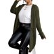 thumbnail image 3 of Cárdigan informal liso con capucha, manga larga, verde militar, talla grande (mujer), 3 of 4