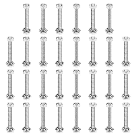 M3 x 25mm 304 Stainless Steel Hex Head Screws Bolts, Nuts, Flat & Lock Washers Assortment Kit, 30 Sets