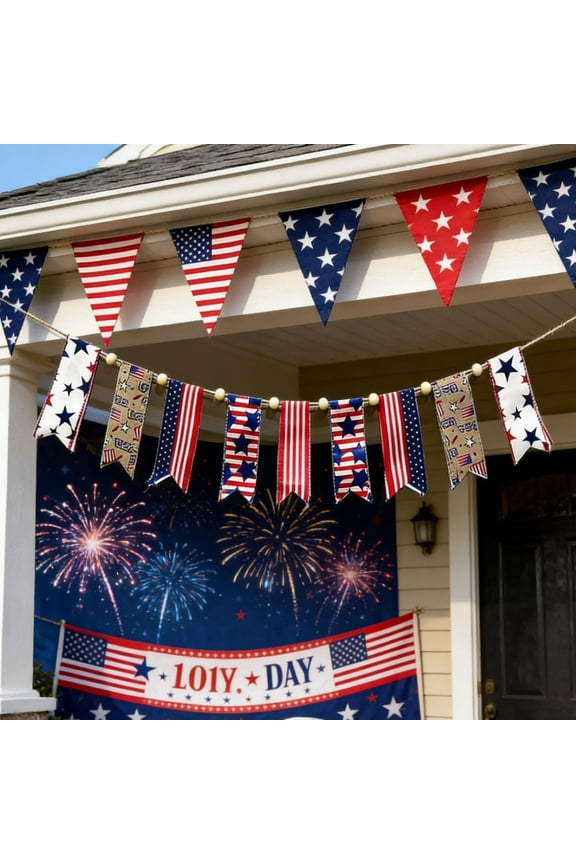 Door Hangings, Striped Patriotic Ornaments Fit Indoor Porch, Yard and Outdoor Garden Layout for Independence Day Holiday Layout, Wall Decorations