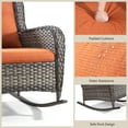 thumbnail image 6 of MeetLeisure 3 Pieces Outdoor Furniture Patio Furniture Set with Two Rocking Chairs,One 3-Seat Sofa, Orange, 6 of 11