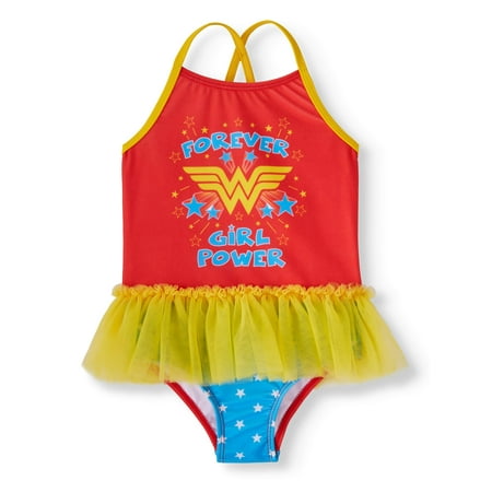 Toddler Girls One Piece - Wonder Woman One-Piece Tutu Swimsuit (Toddler Girls)