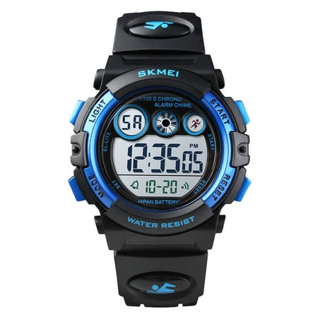 SKMEI Kids Digital Watch, 50M Waterproof Led Watches For Ages 5-13 Boys Girls, Sports, LED Light