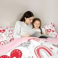 thumbnail image 5 of Castle Fairy Romantic Love Heart Full Size Comforter Sets,Cartoon Rainbow Bedding Sets, 5 of 8