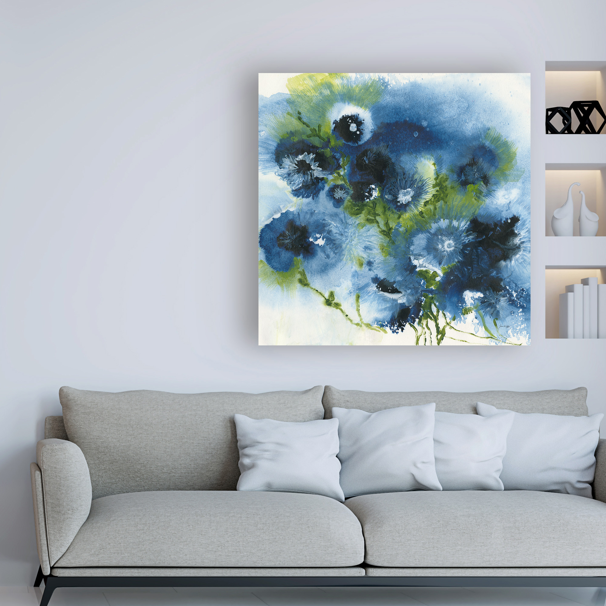 Trademark Fine Art 'Blue Explosion' Canvas Art by Jan Griggs