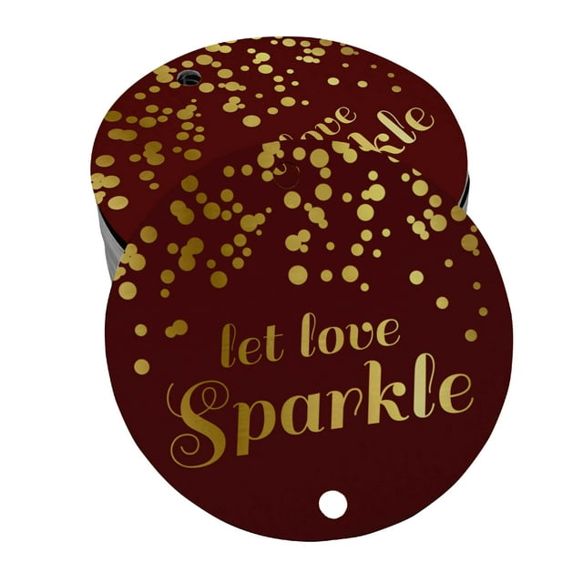 Inkdotpot Real Gold Foil Let Love Sparkle Wedding Tags Favor Hang Paper Tags 50 Pieces