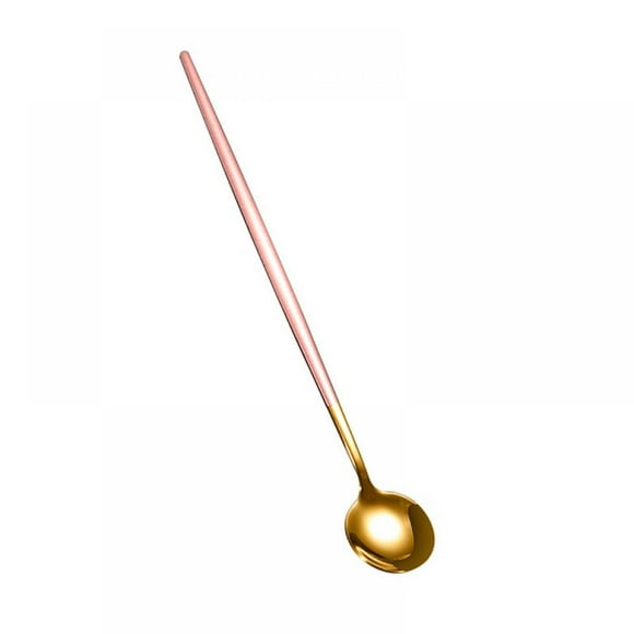 304 Stainless Steel Coffee Stirring Spoon High Value Long Handle Spoon Creative Bar Bartender Stirring Ice Spoon Pink Gold