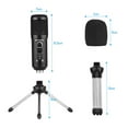 thumbnail image 4 of USB Condenser Microphone Computer Mic Kit with Mini Desktop Metal Tripod Stand Windscreen USB Cable for Music Recording Live Streaming Online Singing Meeting Teaching Game, 4 of 7