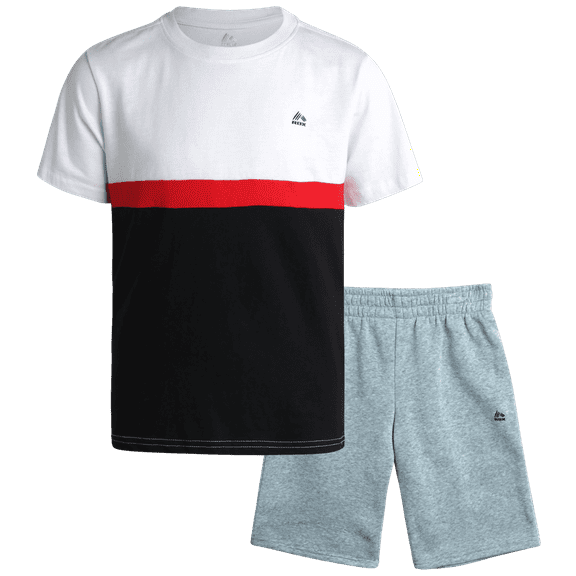 RBX Boys Shorts Set - 2 Piece Short Sleeve T-Shirt and Fleece Sweat Shorts Athleisure Set (4-12)