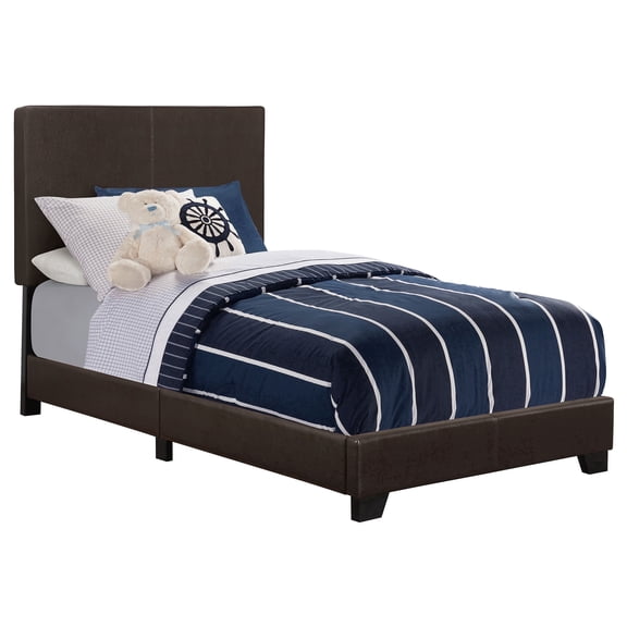 Dorian Faux Leather Upholstered Twin Panel Bed Brown