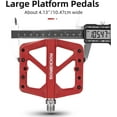 thumbnail image 2 of ROCKBROS Cycling Pedals Mountain Road Bike Pedals Bicycle Nylon Flat Pedals Sealed Bearings 9/16" Red 1 Pair, 2 of 7