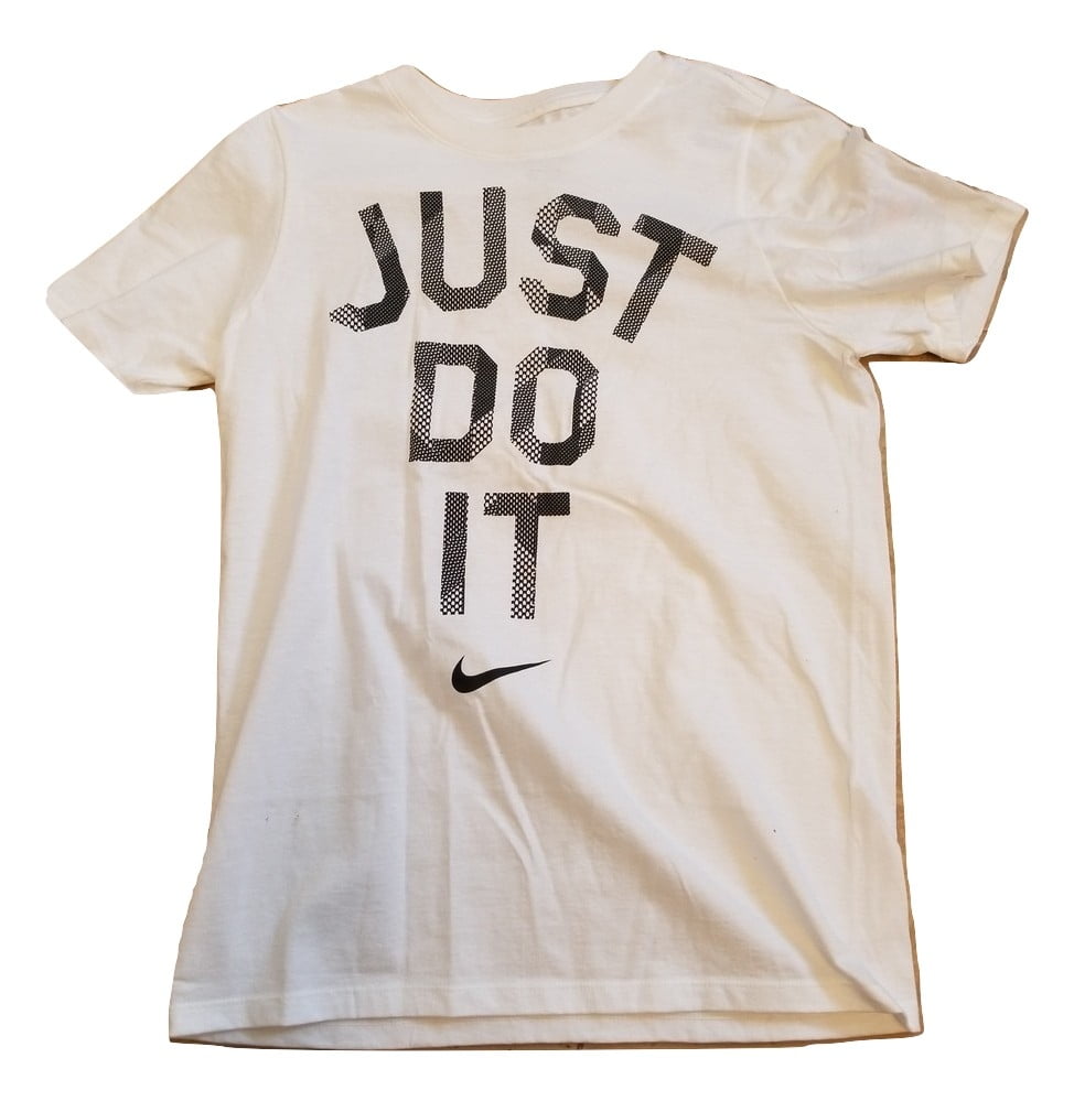 Nike Just Do It White/Black Boys T Shirt Size M - Walmart.com