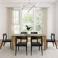 thumbnail image 2 of Plank+Beam 72" Modern Solid Wood Dining Table Set, Pecan Wirebrush, + 6 Chairs Black, 2 of 8