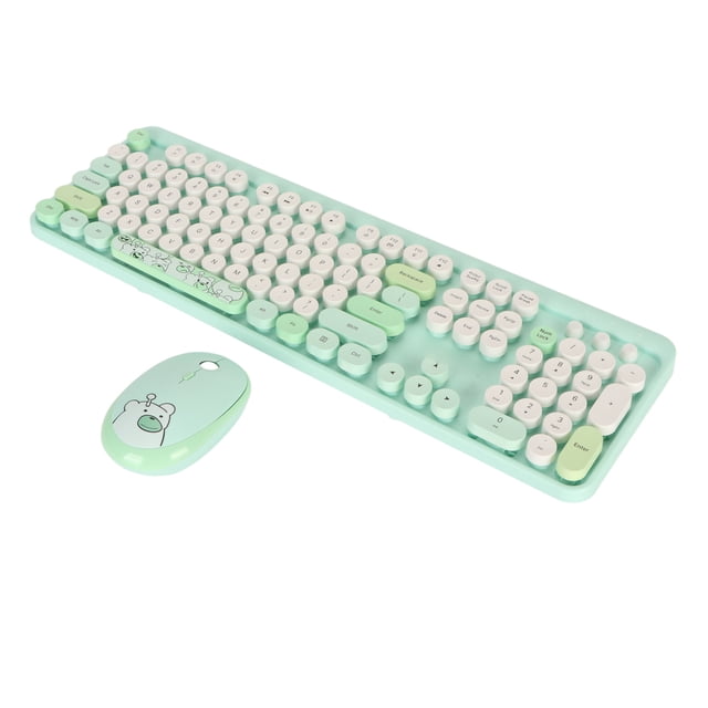 Gaming Keyboard, 104 Keys Battery Powered 1600 DPI Cordless Computer Keyboard and Mouse Combo, Auto Sleep Gaming Keyboard and Mouse Set for for OS X