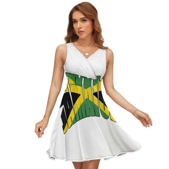 Unisex Retro Jamaica Flag Dress Fashion Beach Long Dresses Female Party Printed Sundress