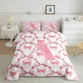thumbnail image 2 of Castle Fairy Boys Girls Personalized Initial A Bedding Comforter Set 2pcs,Kawaii Pink Ribbon Bow Twin Comforter Sets Microfiber,Abstract Geometric Plaid Checkered Breathable Bedding Set, 2 of 8