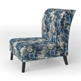 thumbnail image 3 of Designart "Romantic Swirls In Cobalt III" Chaise d'Appoint Rembourrée à Tourbillons Bleus - Fauteuil Cottage pour Salon, 3 of 7
